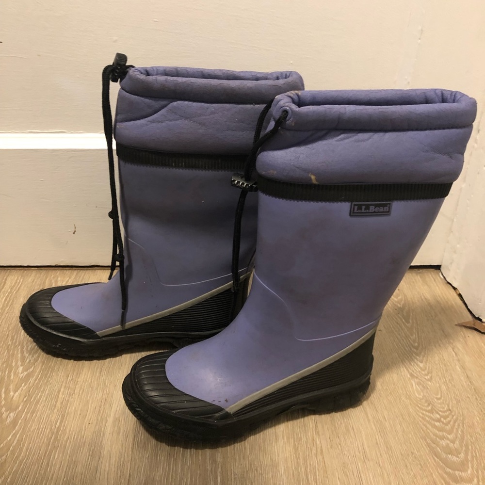 L l bean spring rubber rain boots size 3